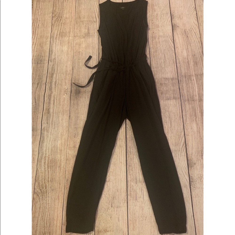 Loft black sleeveless jumpsuit S